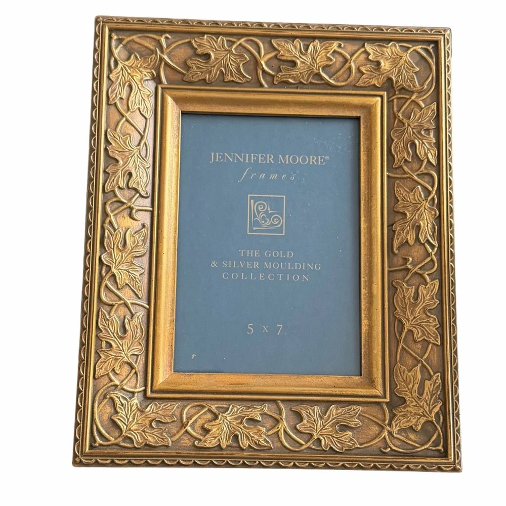 Jennifer Moore Gold Leaf Vine Picture Frame 5x7 | Ornate Botanical Gold Frame